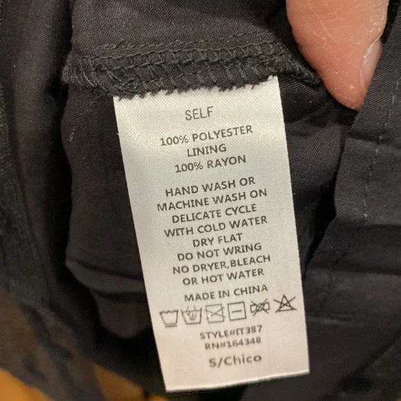 NWOT First Love Black Sheer Polka Dot Blouse size small - Picture 8 of 8